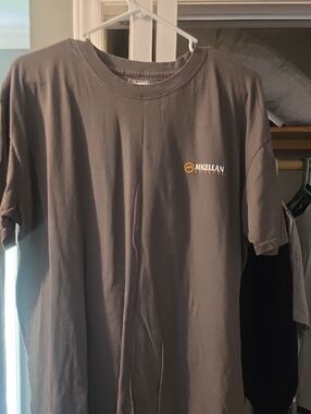 Magellan Outdoors Men's Short Sleeve Logo Tee — Charcoal with Gold Logo